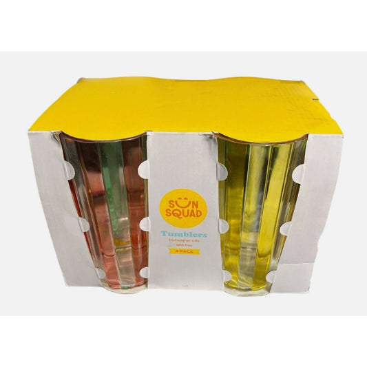Sun Squad BPA-Free Multicolor Tumblers Dishwasher Safe 4-Pack
