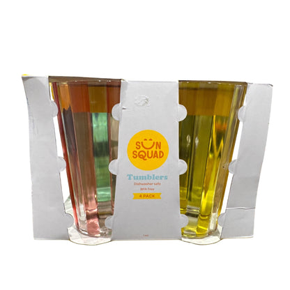 Sun Squad BPA-Free Multicolor Tumblers Dishwasher Safe 4-Pack