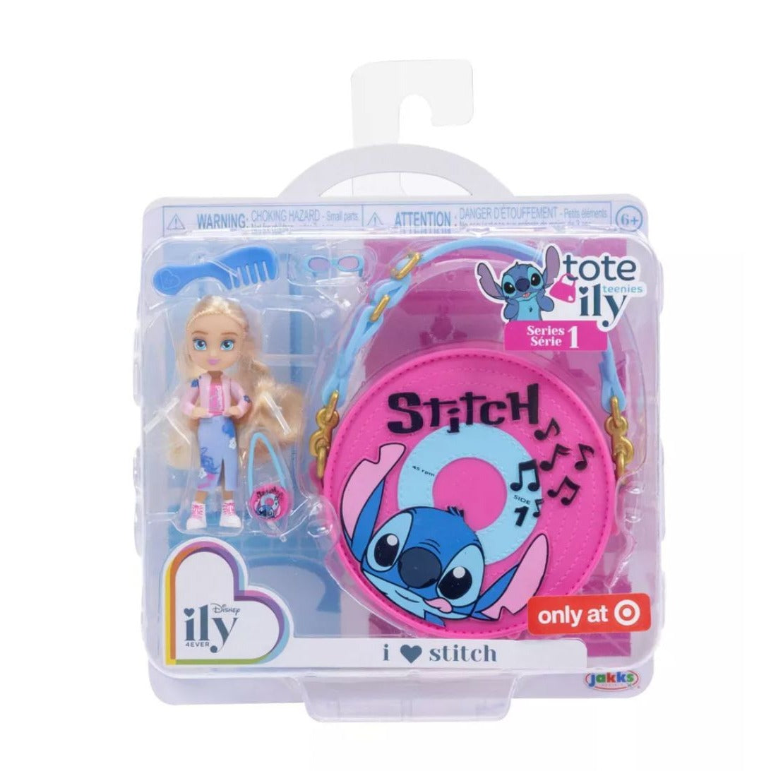 Disney ILY 4EVER Tote ILY Teenies Series 1 I ❤️ Stitch Collectible Purse & Doll Set With Accessories