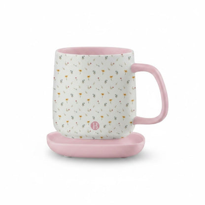 USB Powered Mug Warmer Set With Ceramic Mug & Pink Warmer Plate By Bglam - Keeps Drinks At 113°F