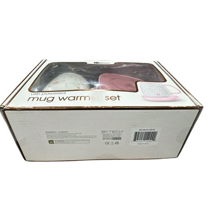 USB Powered Mug Warmer Set With Ceramic Mug & Pink Warmer Plate By Bglam - Keeps Drinks At 113°F