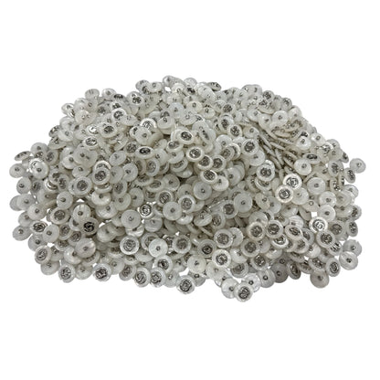 White & Silver Shank Buttons Bulk Pack - 0.5 Inch Diameter - Crafting & Sewing Supplies 900+