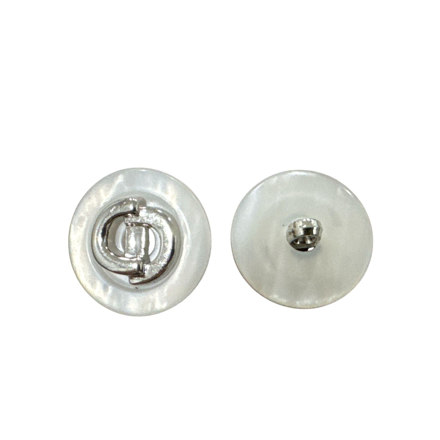 White & Silver Shank Buttons Bulk Pack - 0.5 Inch Diameter - Crafting & Sewing Supplies 900+