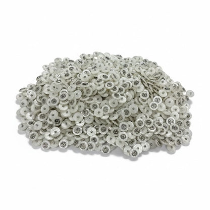 White & Silver Shank Buttons Bulk Pack - 0.5 Inch Diameter - Crafting & Sewing Supplies 900+