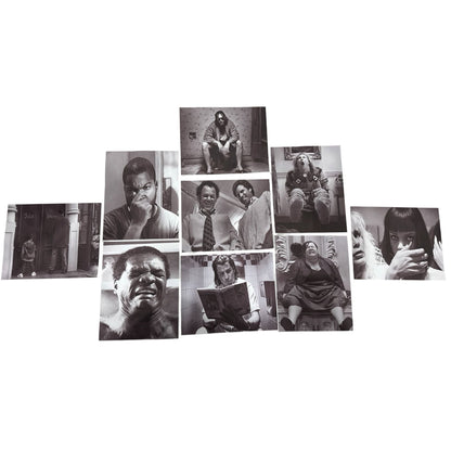 9pcs Funny Bathroom Wall Art Prints 8x10 Inches Unframed Black & White Humorous Restroom Decor