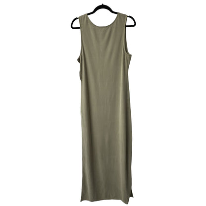 Open Edit Women's Olive Green Sleeveless Maxi Dress V-Neck Size S