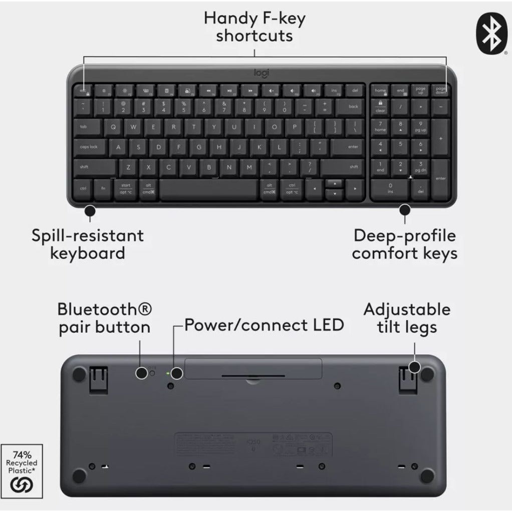 Logitech Bluetooth Compact Keyboard & Mouse Combo With Long Battery Life