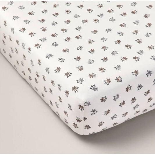 Hearth & Hand With Magnolia Cotton Percale Crib Fitted Sheet Fully Elastic Floral Print 28"x52"x9" Oeko-Tex Certified