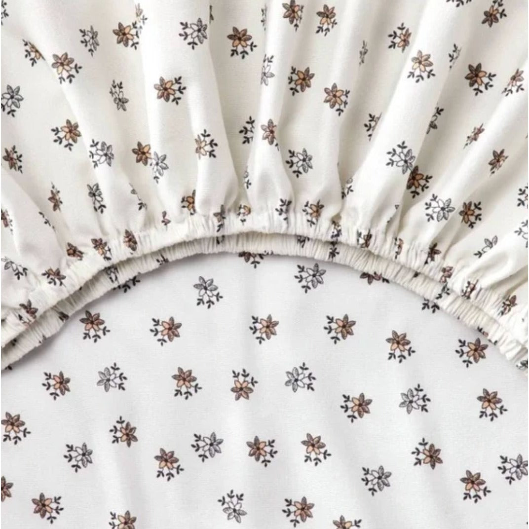 Hearth & Hand With Magnolia Cotton Percale Crib Fitted Sheet Fully Elastic Floral Print 28"x52"x9" Oeko-Tex Certified