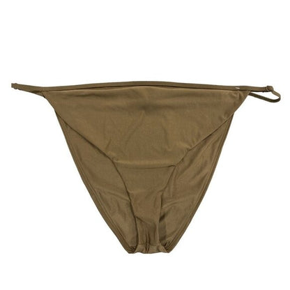 Good American Brown Side-Tie Bikini Bottom Size 7 Made In USA
