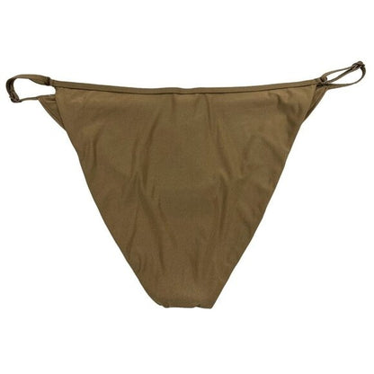 Good American Brown Side-Tie Bikini Bottom Size 7 Made In USA
