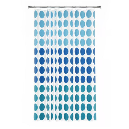 Trina Dot 13-Piece Shower Curtain Set With Hooks Blue & White Polka Dot Design