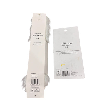 White Fur Rug 11.4"x9.8" & Disco Ball Magnets 4-Pack Locker Style By U Brands