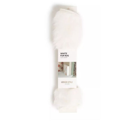 White Fur Rug 11.4"x9.8" & Disco Ball Magnets 4-Pack Locker Style By U Brands