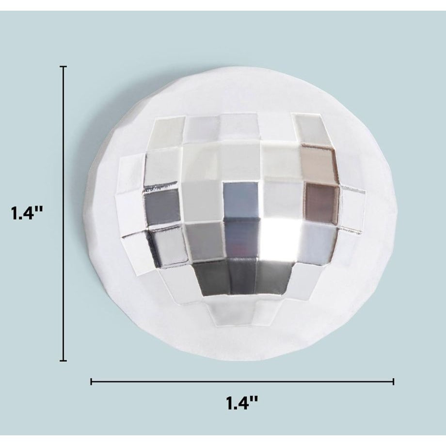 White Fur Rug 11.4"x9.8" & Disco Ball Magnets 4-Pack Locker Style By U Brands