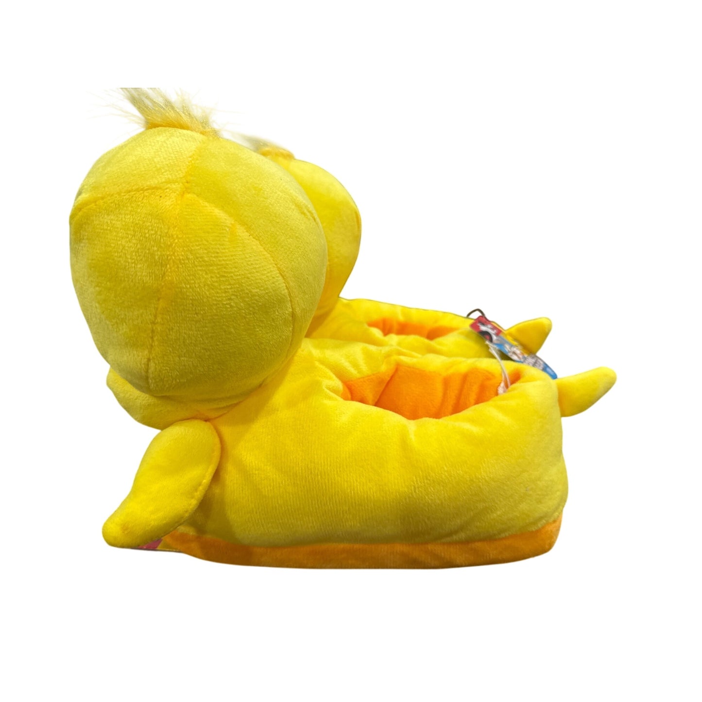 Looney Tunes Tweety Bird Plush Slippers Yellow Non-Slip Sole SMALL 5/6