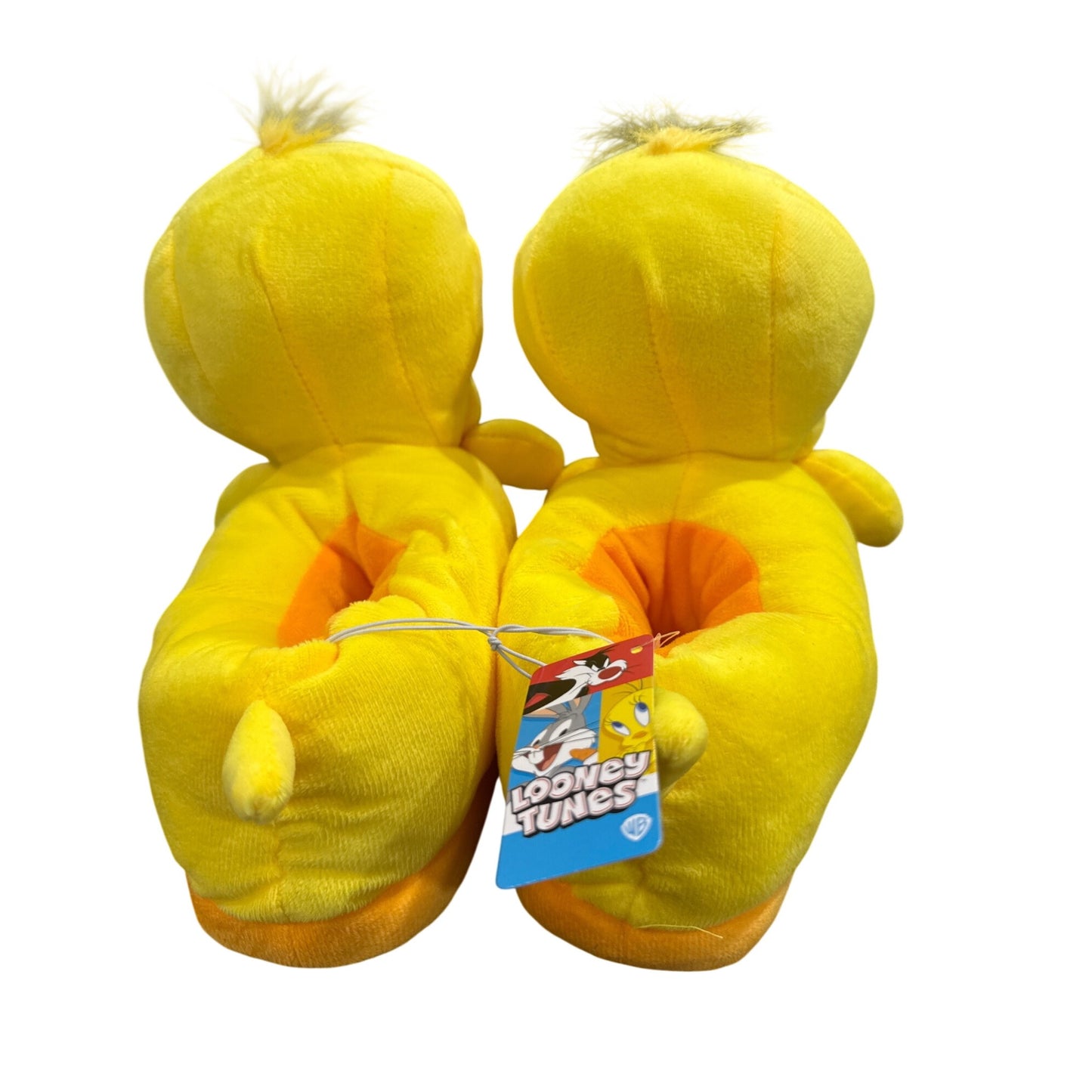 Looney Tunes Tweety Bird Plush Slippers Yellow Non-Slip Sole SMALL 5/6