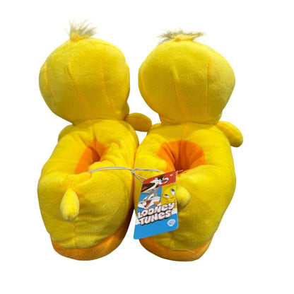 Looney Tunes Tweety Bird Plush Slippers Yellow Non-Slip Sole SMALL 5/6