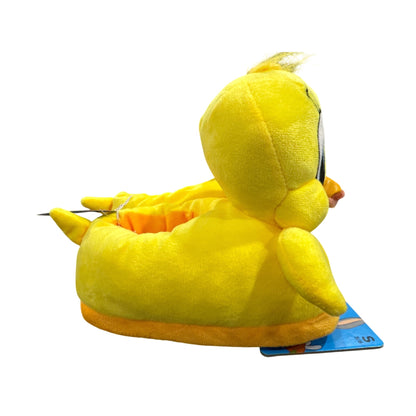 Looney Tunes Tweety Bird Plush Slippers Yellow Non-Slip Sole SMALL 5/6