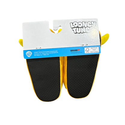 Looney Tunes Tweety Bird Plush Slippers Yellow Non-Slip Sole SMALL 5/6