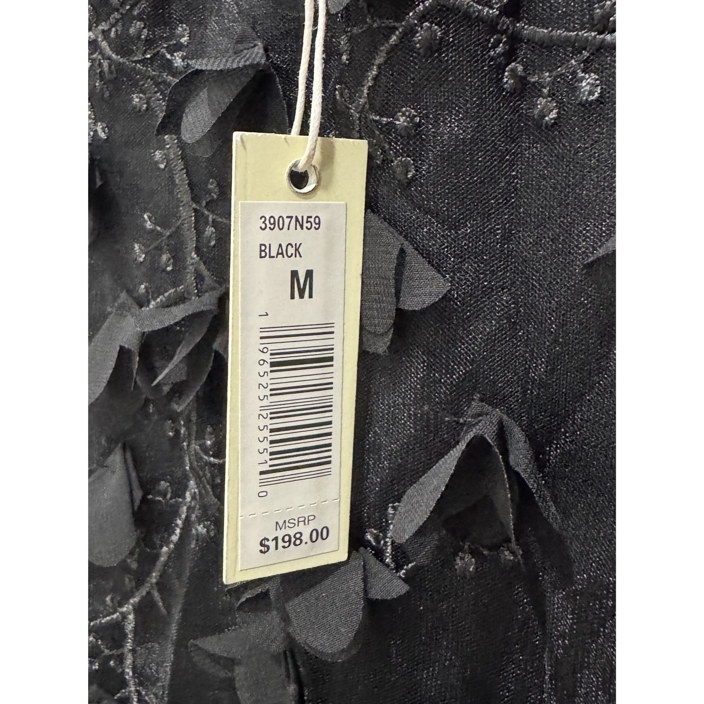 Max Studio London Black Sleeveless Floral Appliqué Dress M MSRP $198