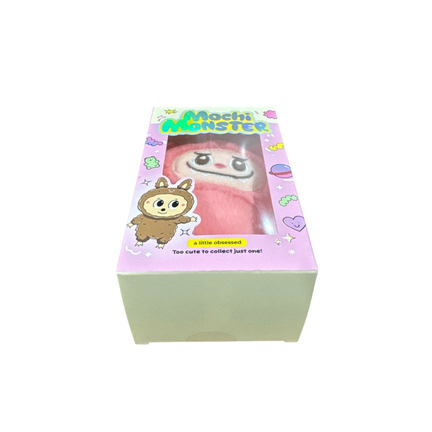 Mochi Monster Plush Charm Keychain In Pink - Fun Collectible Gift Toy