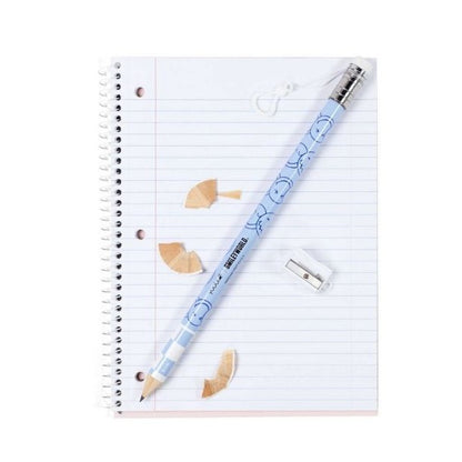 SmileyWorld Giant Pencil & Sharpener 2-Pack Blue With Checkered Smiley Face Design