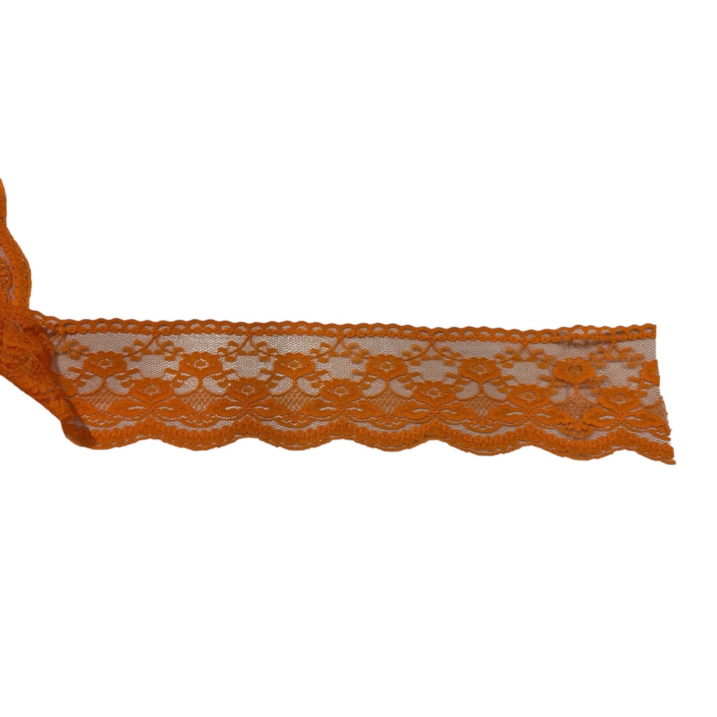 Orange Floral Lace Trim Roll 3 Inches Wide For Sewing Crafts & Decorations 100+ yards