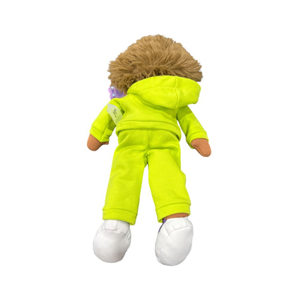 Giggle Scape 15" Soft Plush Doll In Lime Green Outfit With Purple Shoes