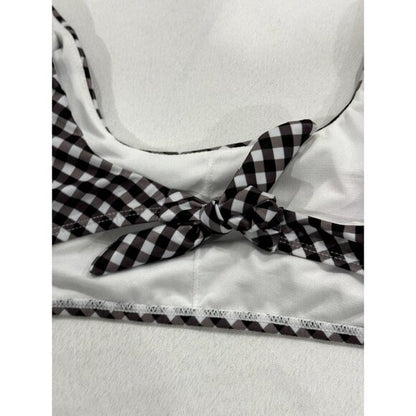 Raisins Girls Black & White Gingham Puff Sleeve Bikini Top Size 14