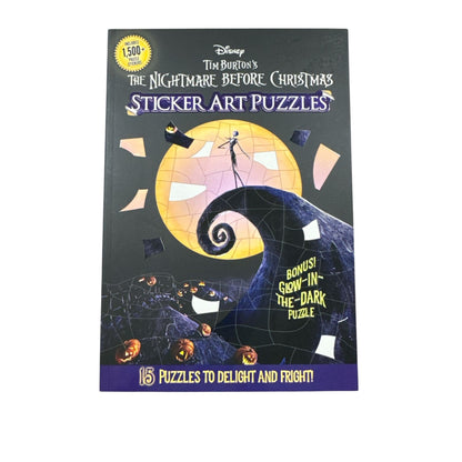 Disney The Nightmare Before Christmas Sticker Art Puzzles Book Glow-In-The-Dark Bonus 15 Puzzles & 1500+ Stickers