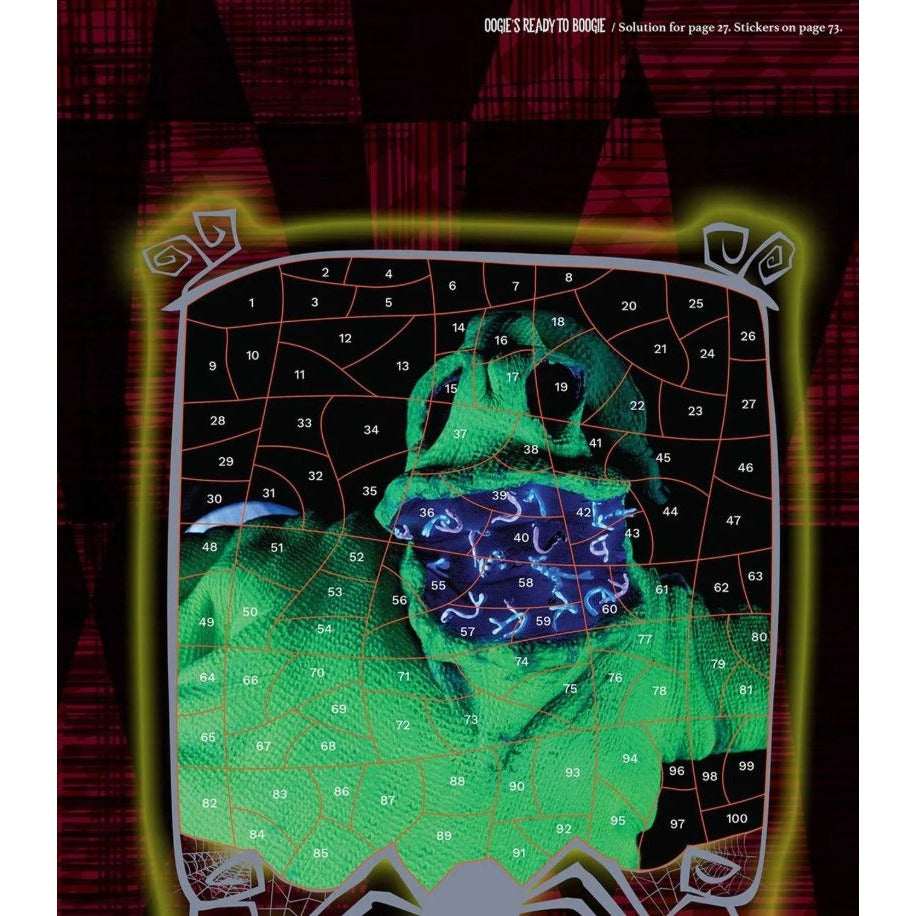 Disney The Nightmare Before Christmas Sticker Art Puzzles Book Glow-In-The-Dark Bonus 15 Puzzles & 1500+ Stickers