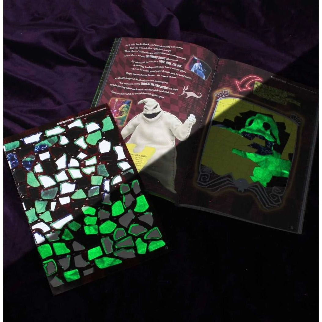 Disney The Nightmare Before Christmas Sticker Art Puzzles Book Glow-In-The-Dark Bonus 15 Puzzles & 1500+ Stickers
