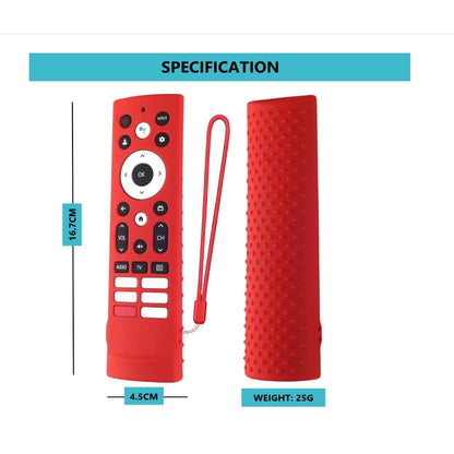 Silicone Remote Case for HSS U8 TV Remote, ERF3A90, U7G U9G Series 4K ULED Remote - Red