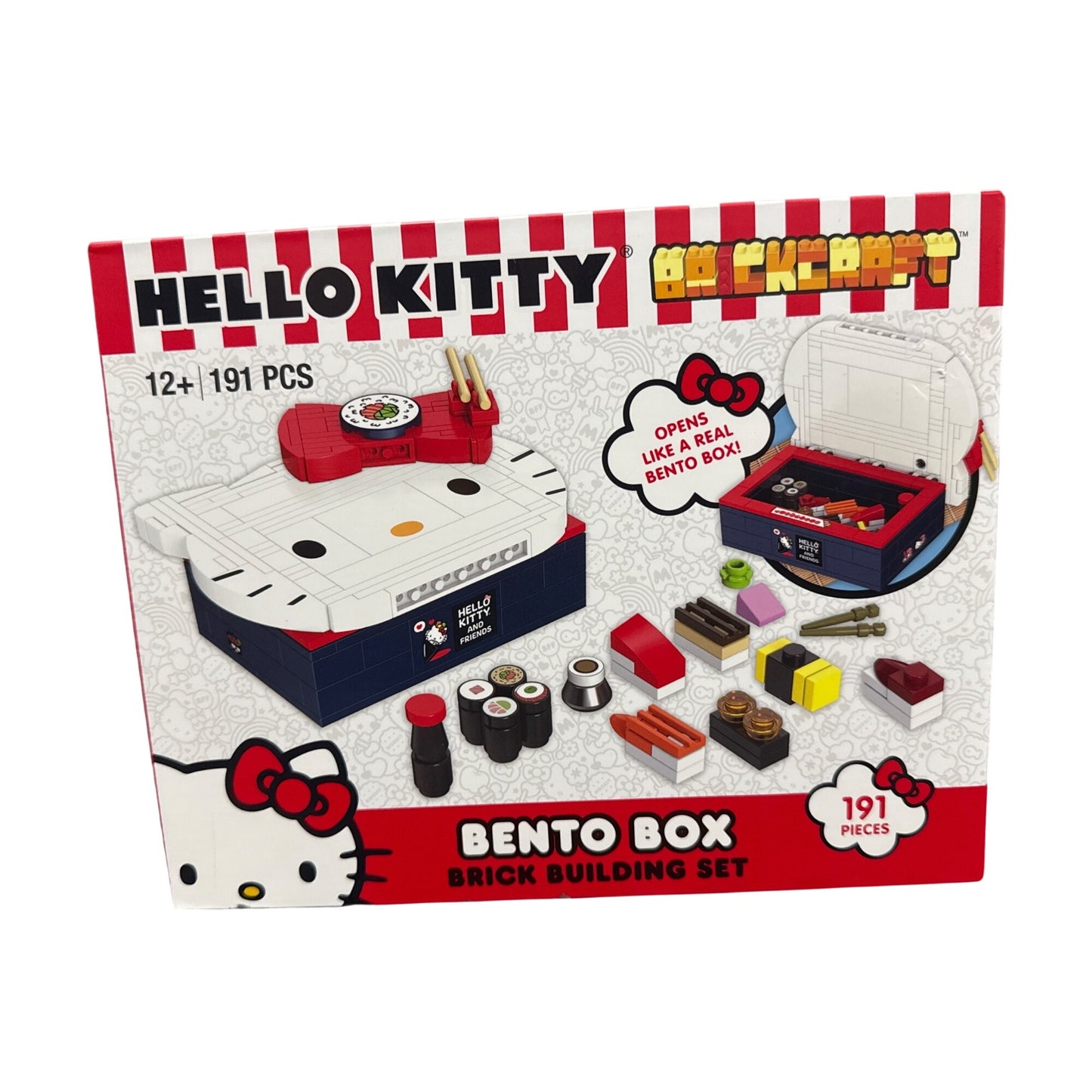 Hello Kitty Bento Box Brick Building Set 12+ 191 Pieces Compatible With Major Brands