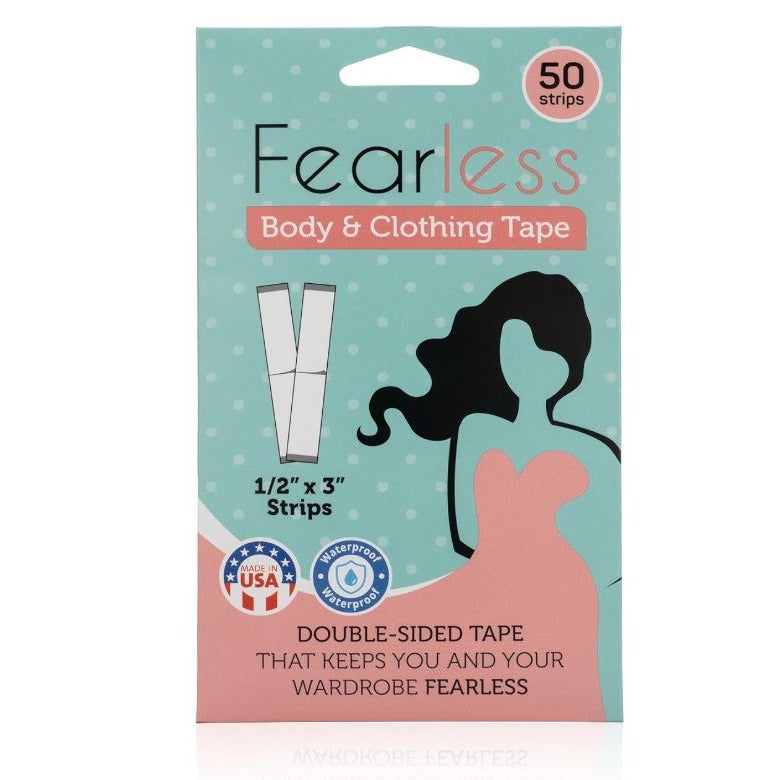 Fearless Body & Clothing Tape Waterproof Double-Sided Strips 50-Pack For Secure Wardrobe Fixes