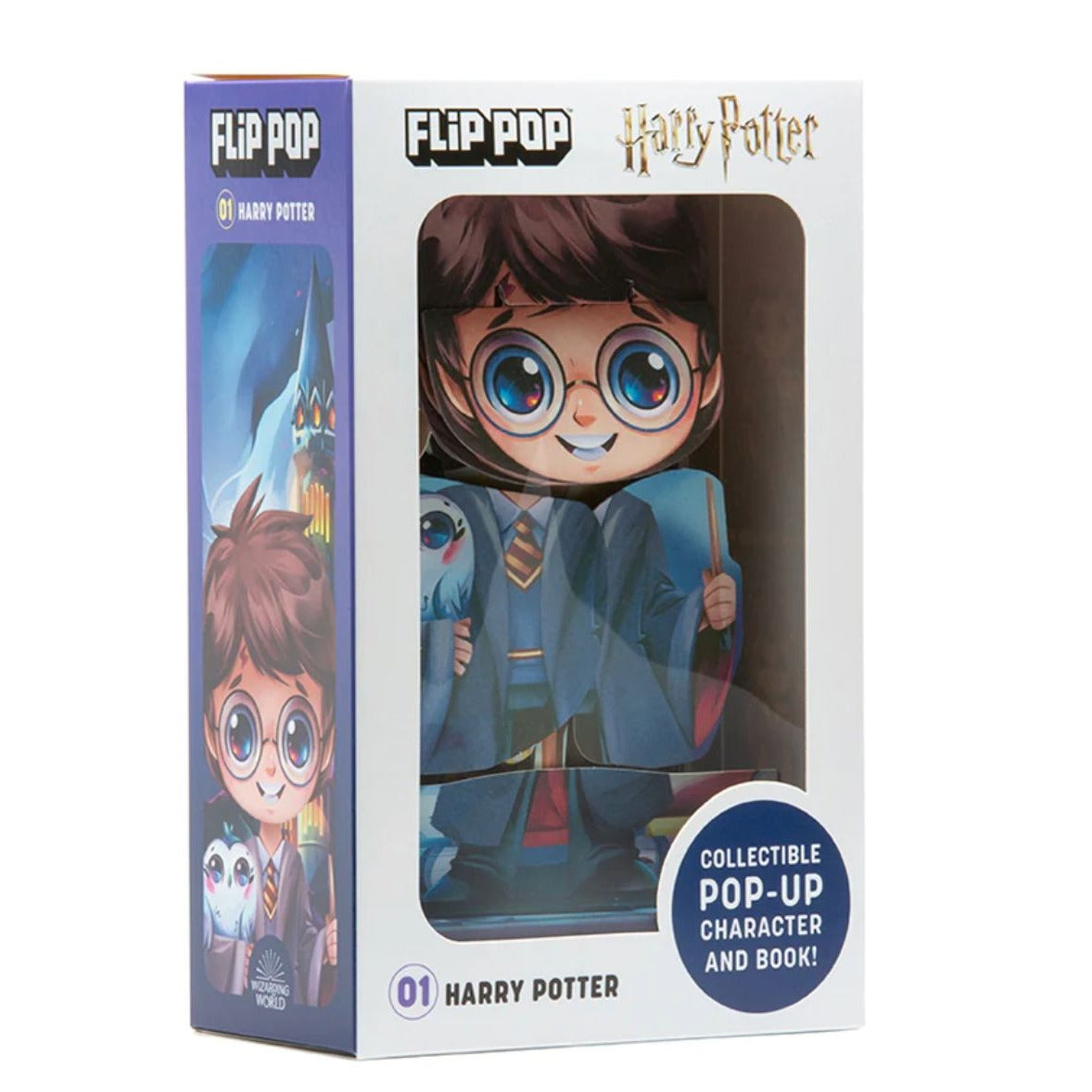 Harry Potter Flip Pop Collectible Character & Book With 2 Poses Background Scenes & Fold-Out Booklet