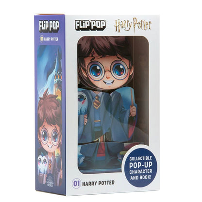 Harry Potter Flip Pop Collectible Character & Book With 2 Poses Background Scenes & Fold-Out Booklet