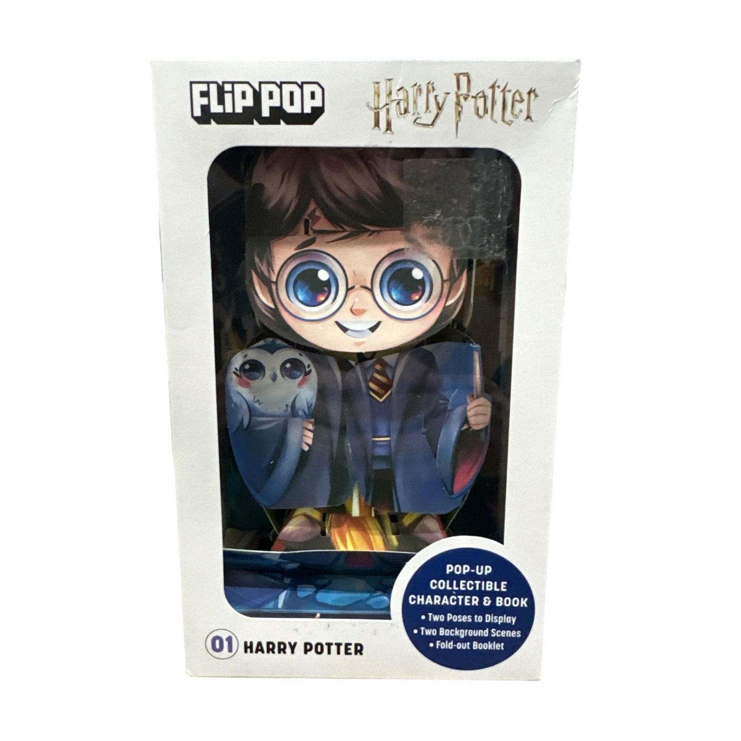 Harry Potter Flip Pop Collectible Character & Book With 2 Poses Background Scenes & Fold-Out Booklet