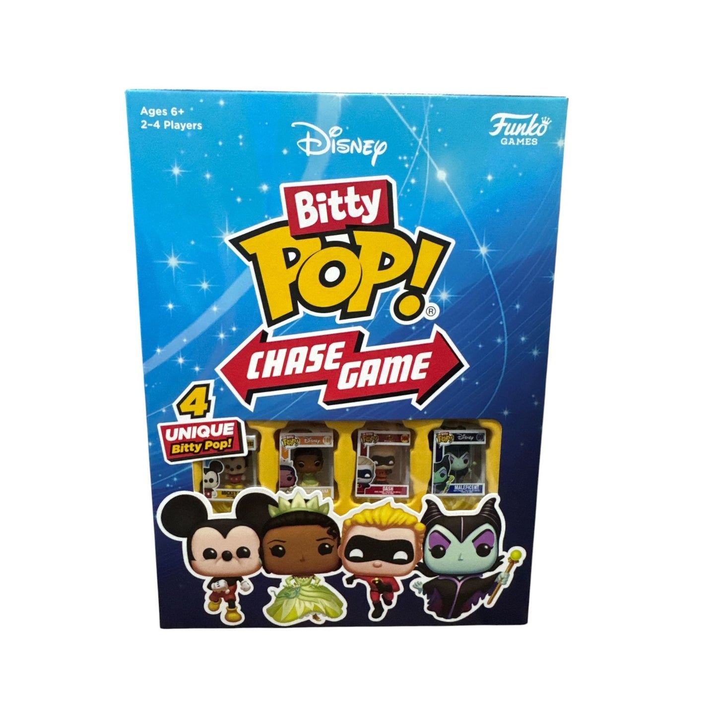 Disney Bitty Pop! Chase Game By Funko Games Includes 4 Exclusive Figures Ages 6+ 2-4 Players 20-Minute Playtime